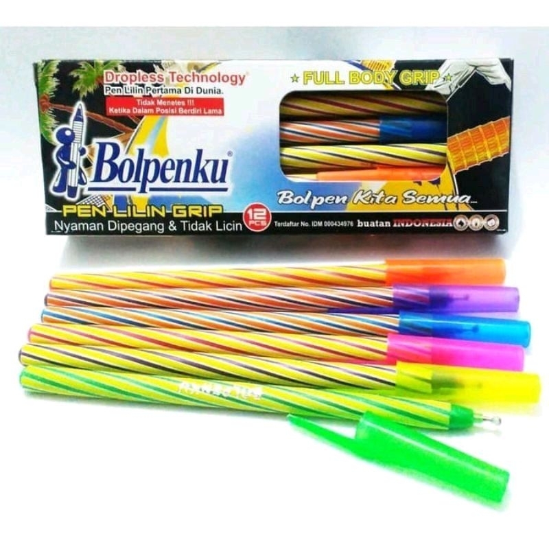 

(12 PCS) Pulpen Bolpoin Bolpenku Lilin Spiral