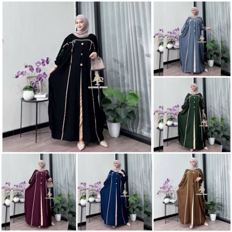 Gamis Kaftan Nagita LD.170 lengan panjang Muslimah || BUSUI