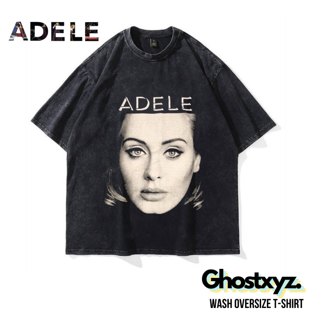 Ghostxyz T-Shirt Adele Wash Oversize Vintage Tee Baju Kaos