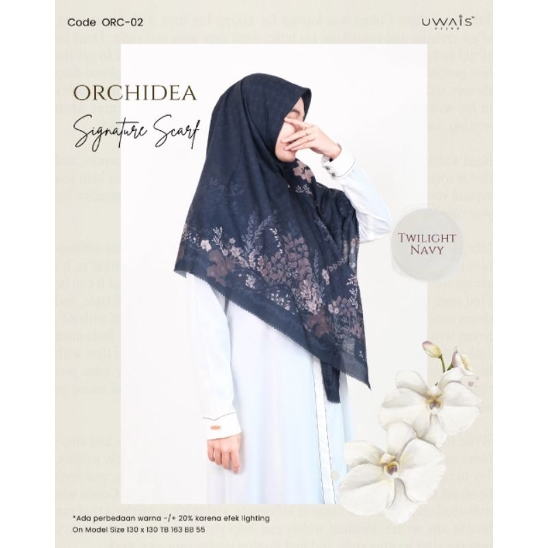 (READY) ORCHIDEA SCARF HIJAB SEGIEMPAT MOTIF BY UWAIS