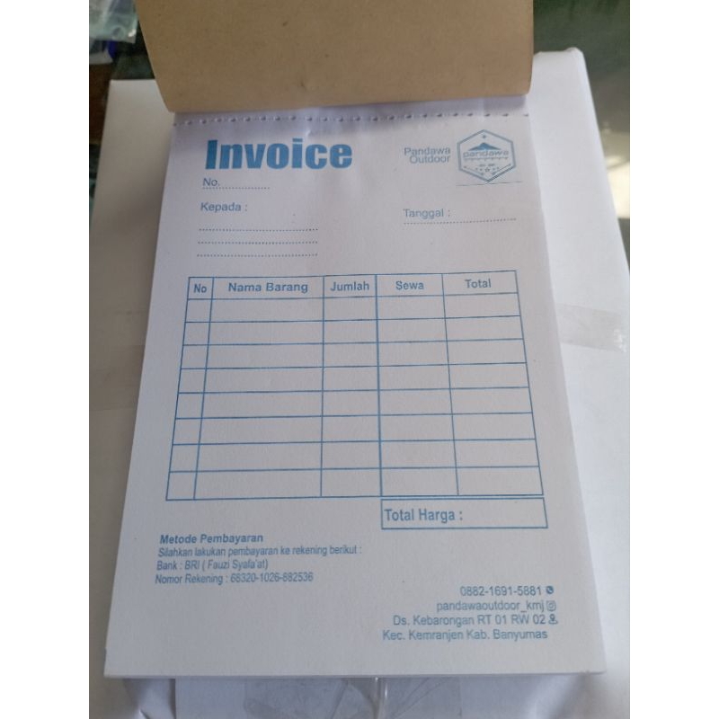 

Nota 1 ply Hvs/NCR 1 rim 20buku free desain