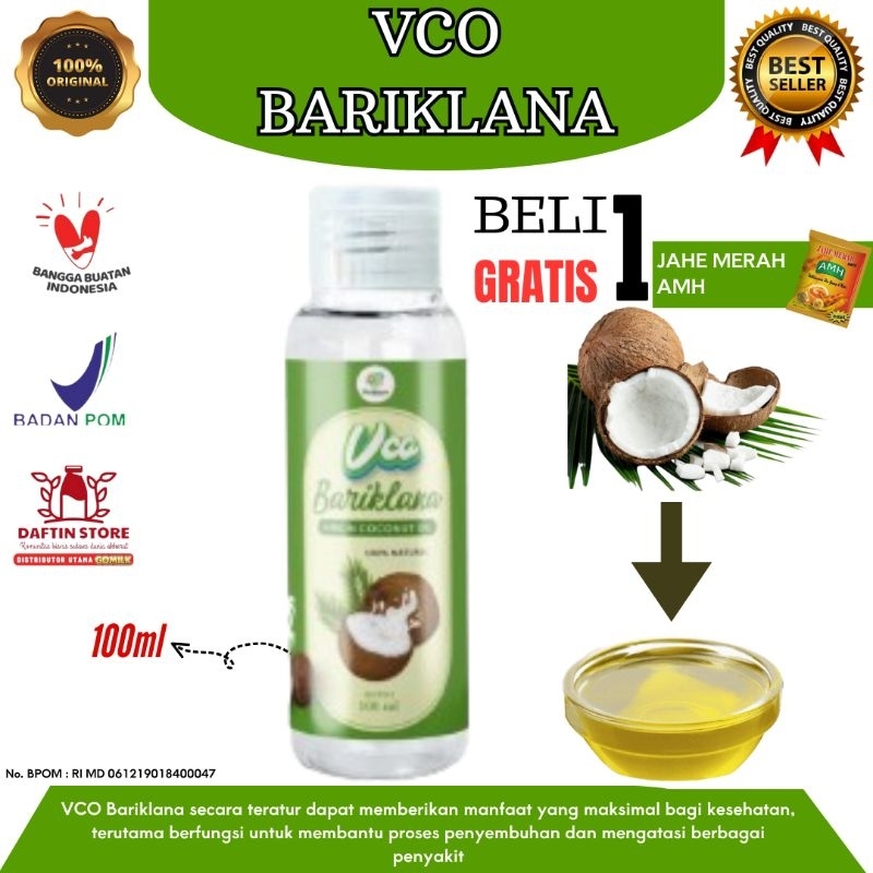 

[FREE HADIAH] VCO BARIKLANA Virgin Coconut Oil 100% minyak kelapa memiliki manfaat disetiap tetesnya