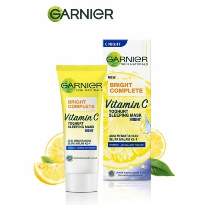 garnier bright complete 20ml cream malam krim malam night cream