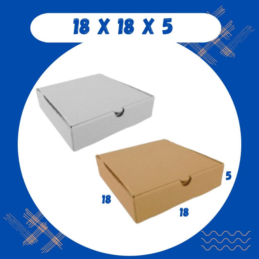 

Kardus 18x18x5 LD Box Dus Packing Kotak Kemasan Karton Pizza Souvenir Hampers Kosmetik