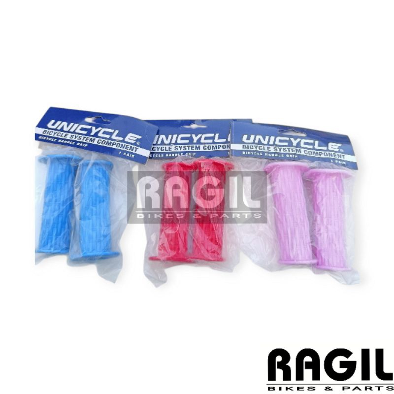 HANDGRIP SEPEDA ANAK UNICYCLE MERAH BIRU UNGU 12 16 18 INCH 12" 16" 18" KARET STANG HANFAT