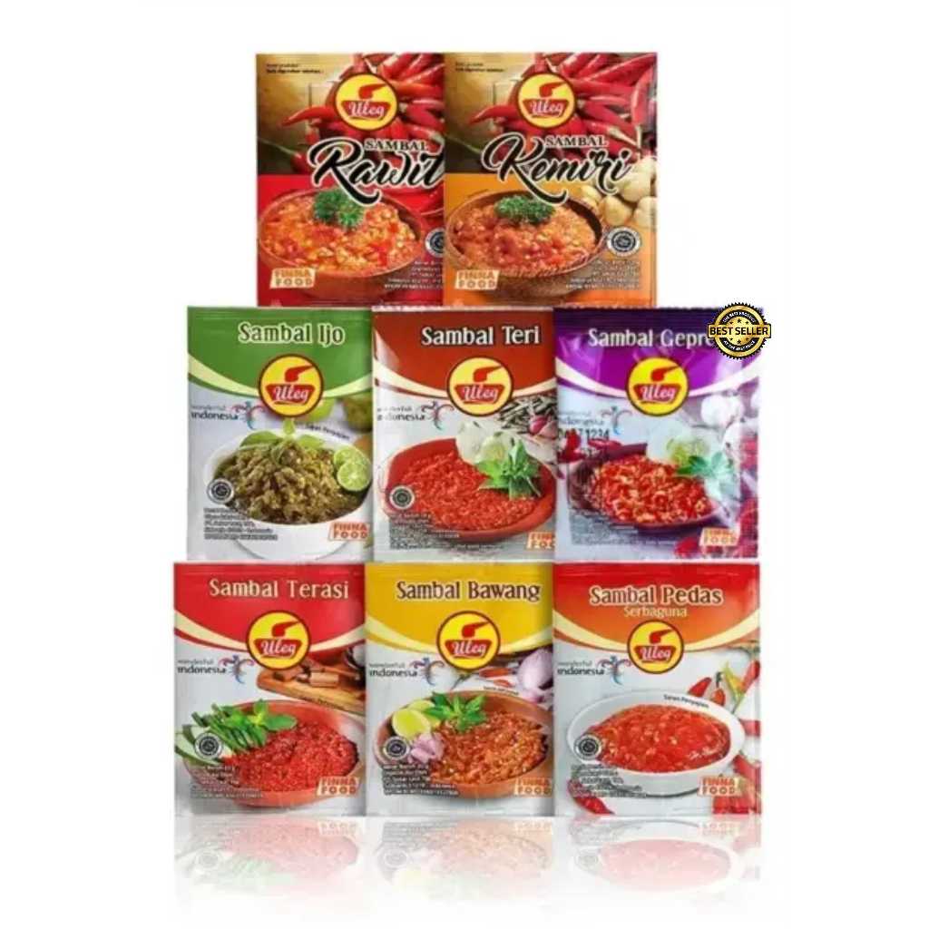 

Finna Sambal Uleg All Varian 10 Sachet Finna Sambel Geprek Udang Teri Rawit Kemiri Pedas Bawang Ijo Terasi / Sambel Uleg Finna 20 Gr Halal MUI 10pcs