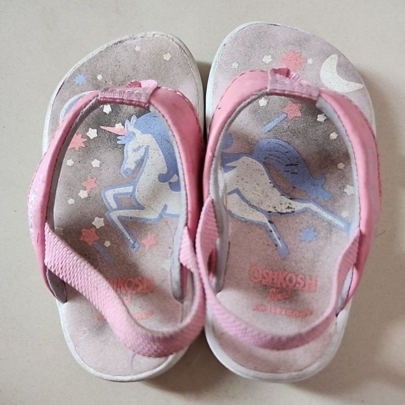 sepatu sandal anak perempuan oshkosh gambar unicorn cantik 14cm