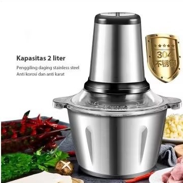 Chopper Capsule Stainles Blender Penggiling daging gilingan bumbu serbaguna ukuran besar 2 liter gil