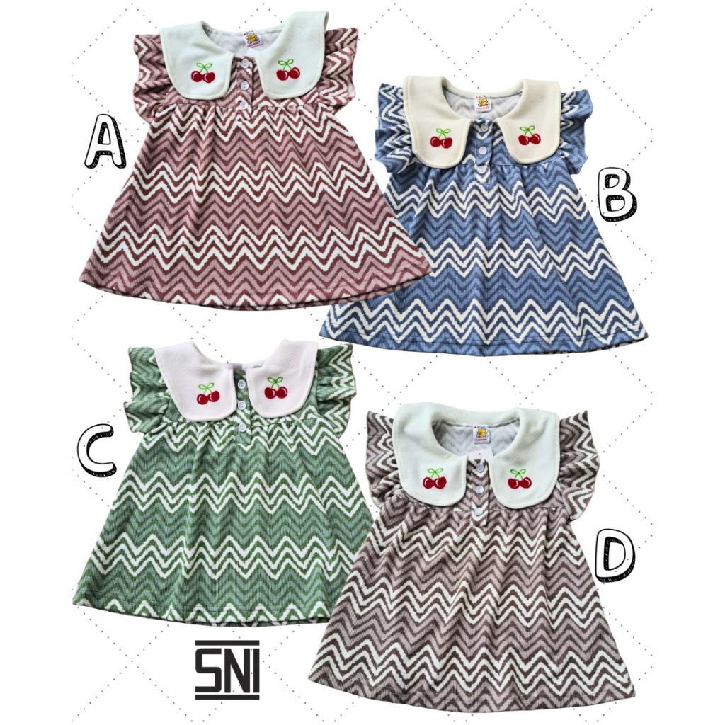 BAJU BAYI PEREMPUAN 0 12 BULAN DRESS ANAK CEWEK PAKAIAN FASHION KIDS WEAR COLA BEAR MIMIHANASHOP