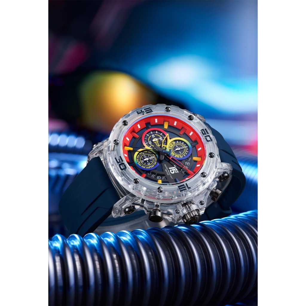 Jam Tangan Pria T5 H 4004G Strap Rubber Case Transparent Chronograp Stopwatch Aktif Original Bergara