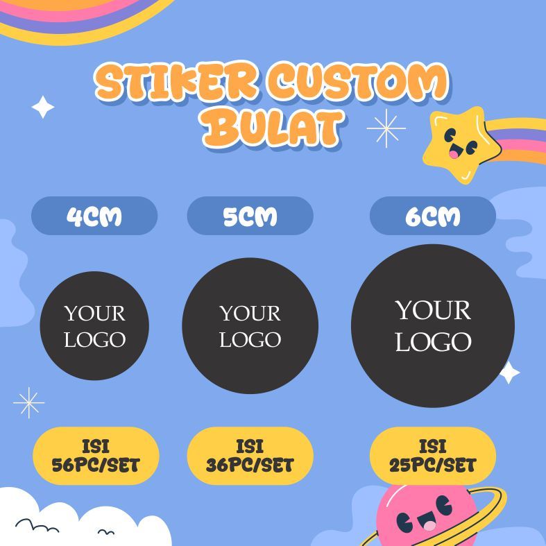 

CUSTOM DESIGN DAN LOGO STIKER KEMASAN - KOTAK - BULAT - 56 PCS/36 PCS/25 PCS - STIKER CROMO CUTTING