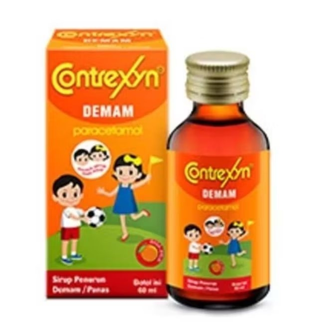 Contrexyn Sirup Jeruk 60 ml Obat Demam Anak/Sakit Gigi/Sakit Kepala/Panas Demam Imunisasi