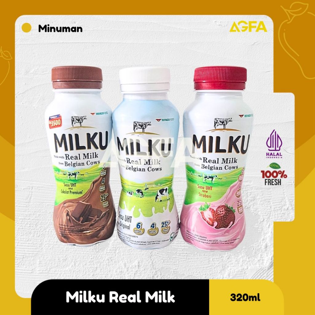 

Milku Real Milk 320ml / susu cokelat milku / susu vanilla milku / jual susu sidoarjo / jual susu surabaya