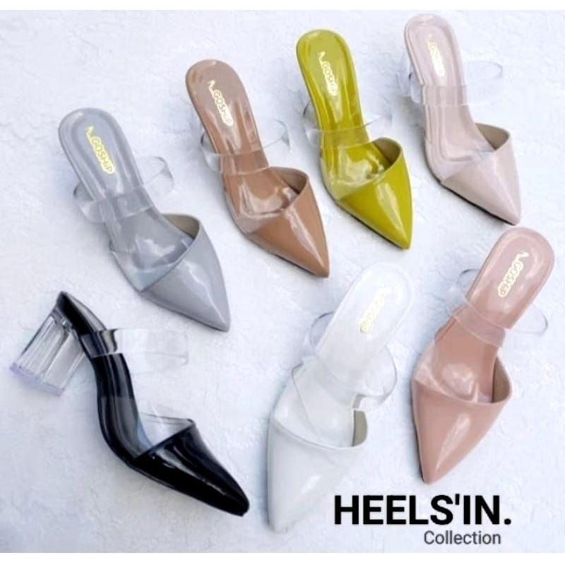 sepatu slop kaca 7CM Heels