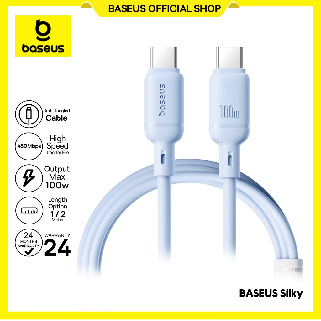Baseus Kabel Data 100W New Silky Series Fast Charging Cable Type-C to Type-C