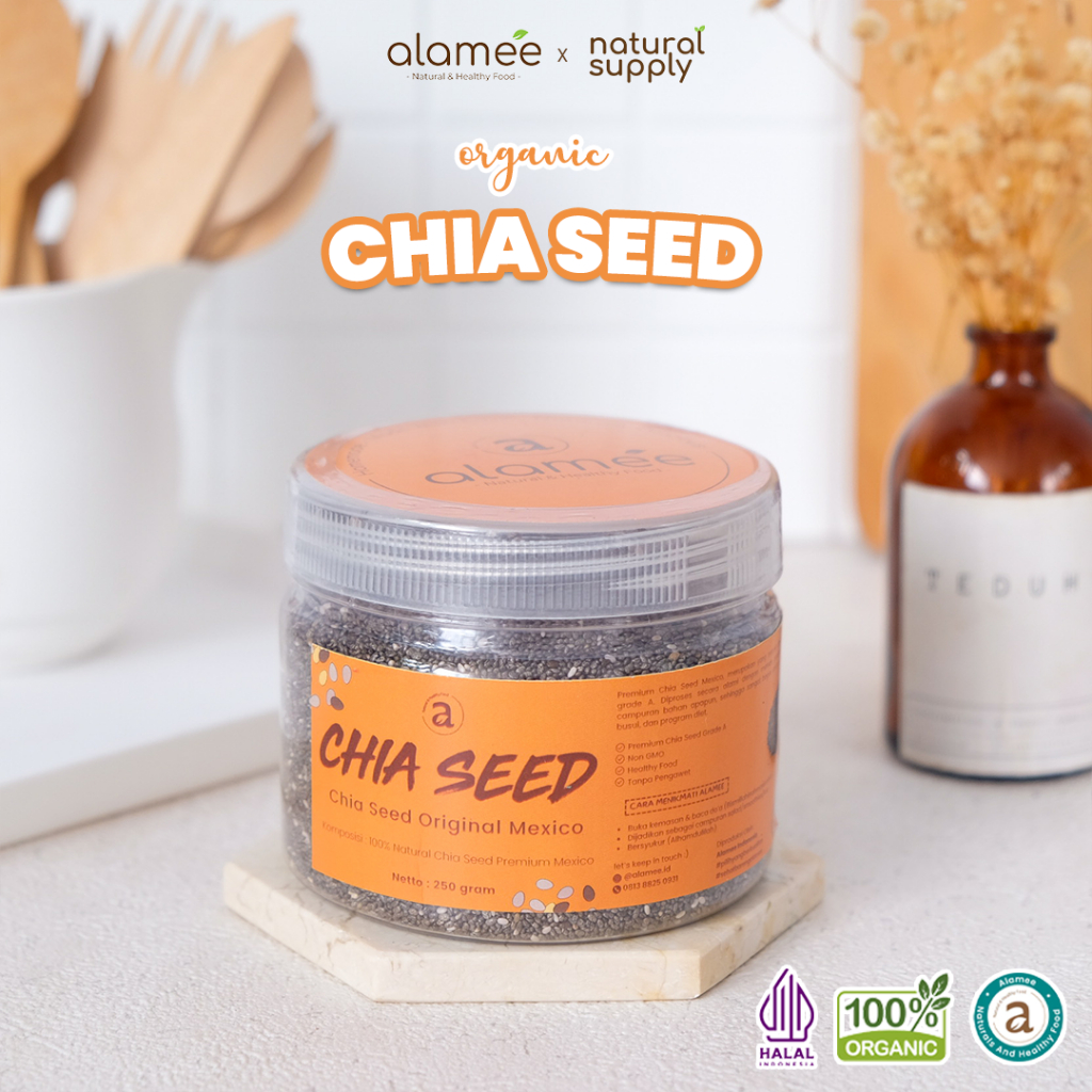 

ALAMEE Chia Seed Organik Premium Biji Black chiaseed chia cia seed seeds 350gr