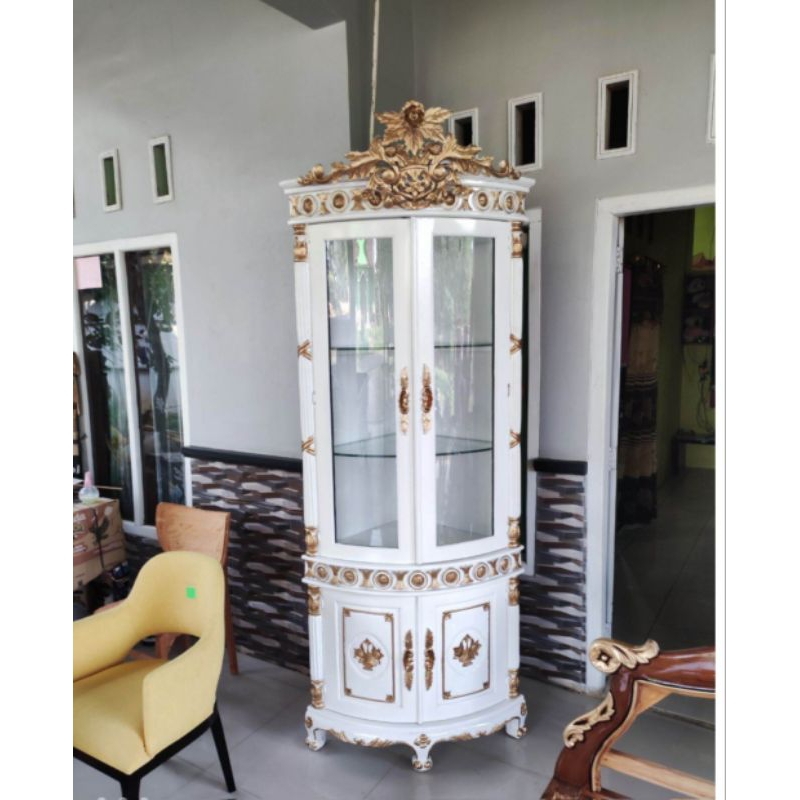 LEMARI POJOK UKIR HIAS LEMARI POJOK UKIR PAJANGAN LEMARI POJOK