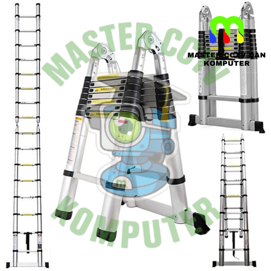 Tangga Teleskopik Double 4,4 meter Stadex Aluminium