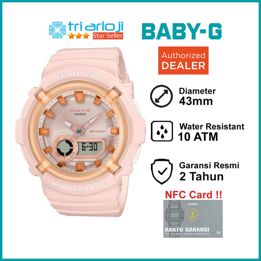 Casio Baby-G BGA-280SW-4ADR Jam Tangan Wanita Analog Digital Pink BabyG BGA-280SW-4A BGA280