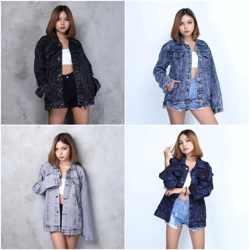 Rei Jeans - Jaket Denim Jumbo Wanita Import Jins Cewek Oversize