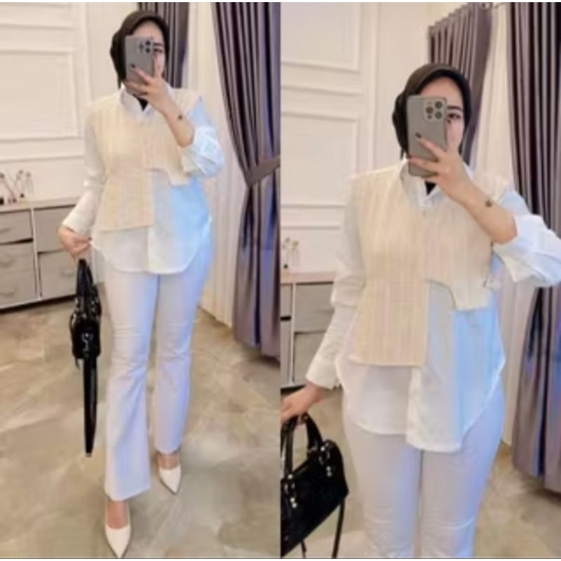 Atasan Blouse 2 in 1 With Vest