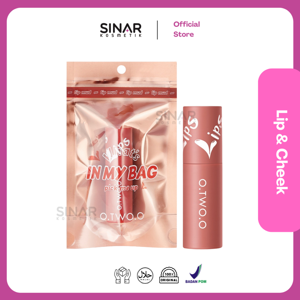 O.TWO.O What's In My Bag Velvet Matte Lip & Cheek Mud Dual-use Lip Clay High Pigmented Long Lasting 