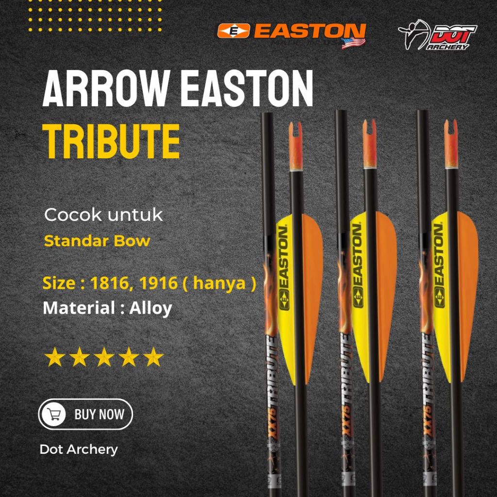 Arrow Easton Tribute 6 Pcs | Anak Panah Busur Pemula | Alloy / Alumunium
