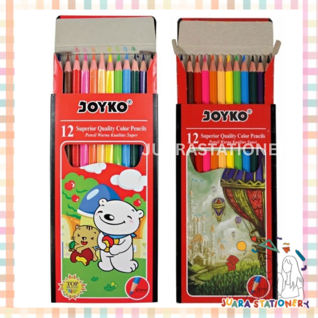 

JUARASTATIONERY Pensil Warna Joyko 12 Warna Panjang CP-12PB CP-100 / Coloring Pencil Pensil Mewarnai