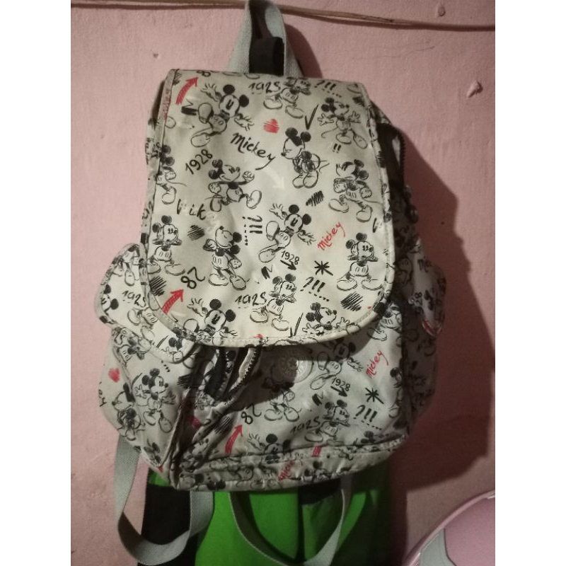 Tas Backpack wanita Kipling Mickey Mouse Preloved Original