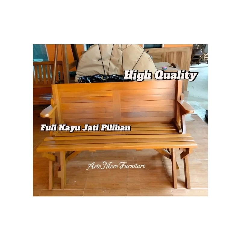 KURSI LIPAT KAYU 2-IN1 | MEJA & BANGKU | MULTIFUNGSI