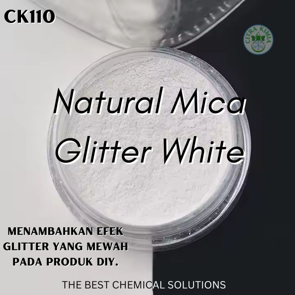 Natural Mica Powder Glitter White 1kg - Bubuk Mika Gliter Putih Natural - Serbuk Pewarna Eyeshadow K