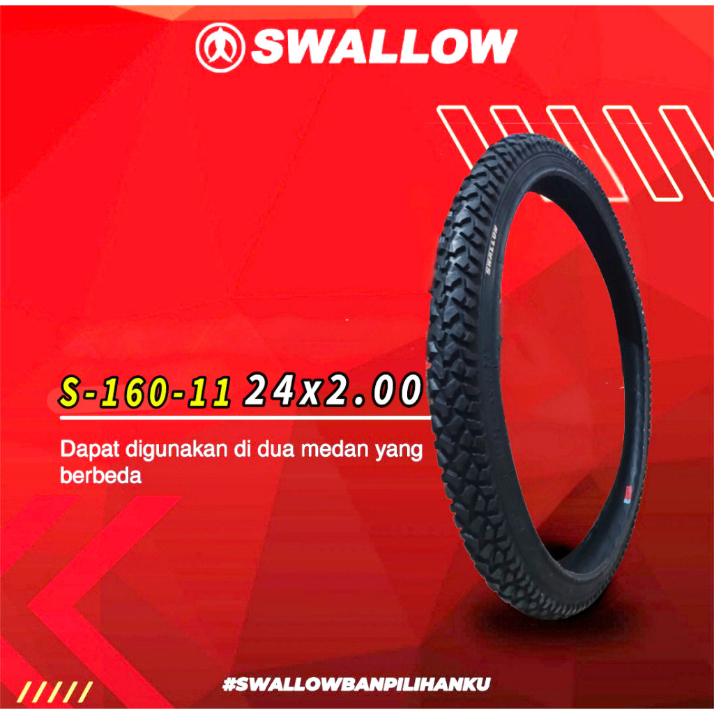 ban luar dalam sepeda 24 x 2.00 swallow ban sepeda 24 in cocok untuk segela medan