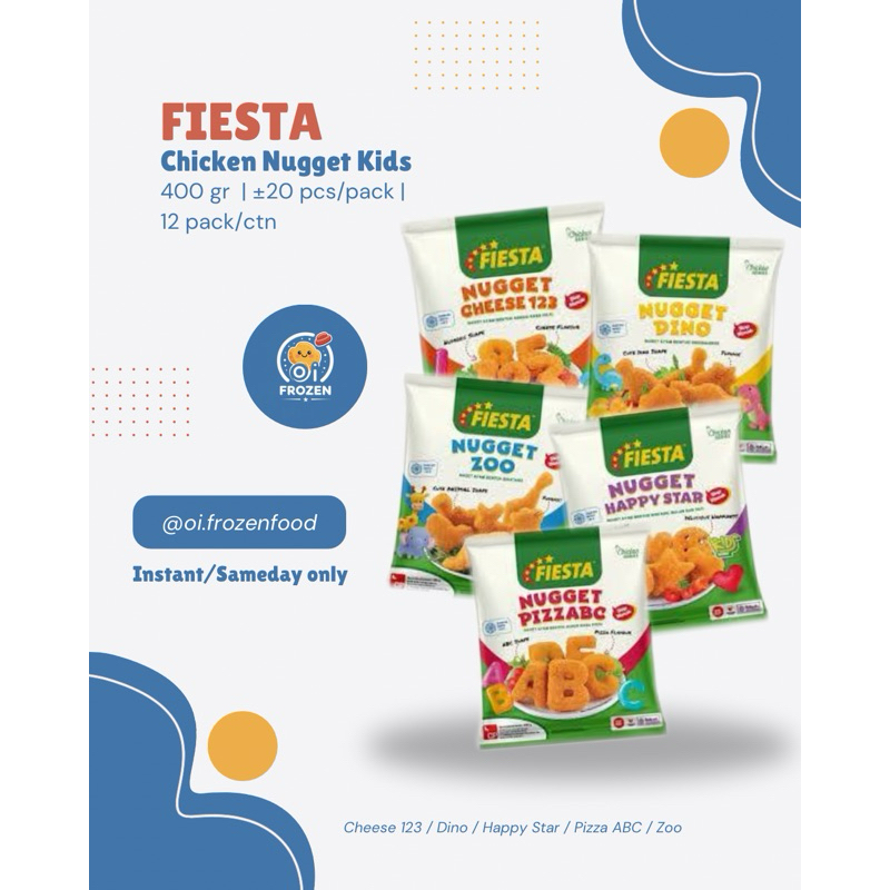 

Fiesta Chicken Nugget Dino Zoo Pizza ABC Cheese 123 Happy Star Kids 400gr