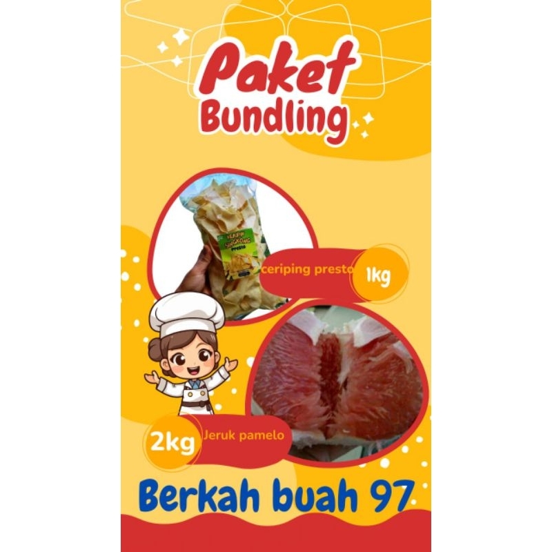 

paket jeruk pamelo 2kg dan keripik singkong presto 1kg