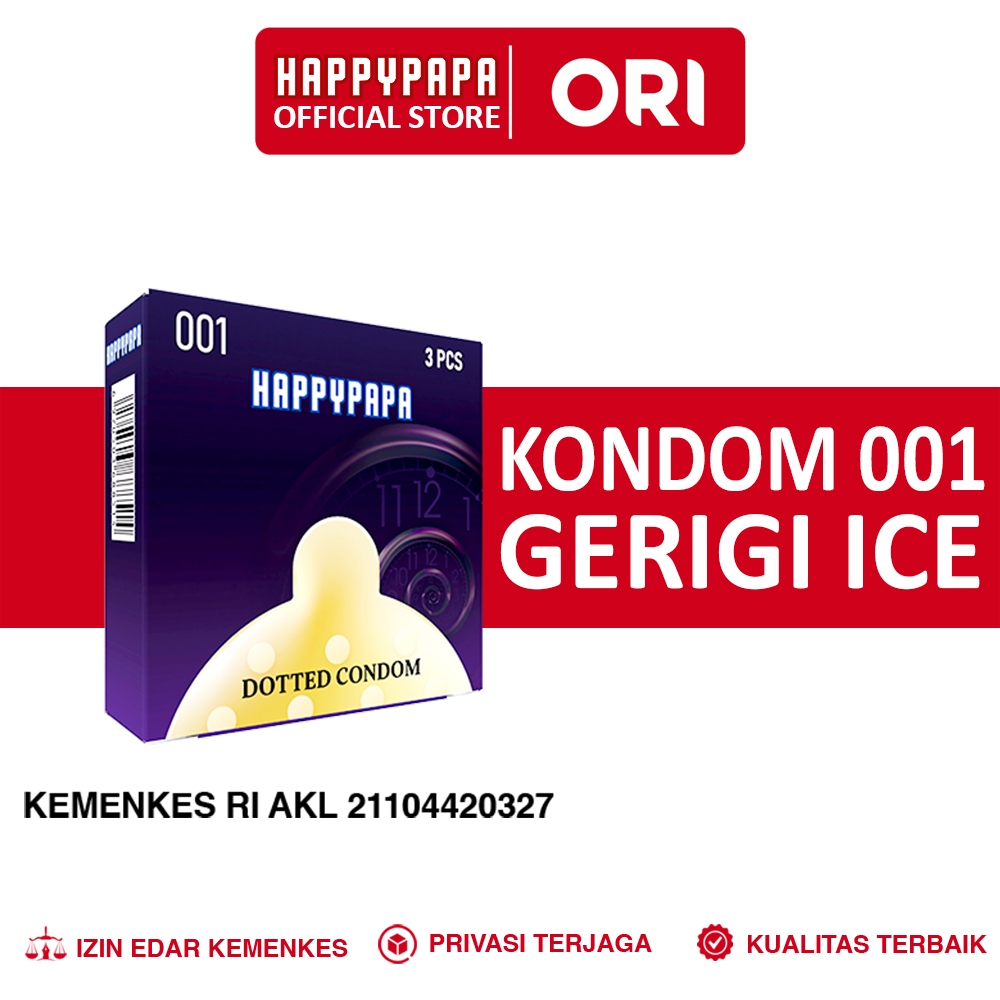 Kondom 001 Happypapa Gerigi Berduri Sensasi Dingin Tahan Lama