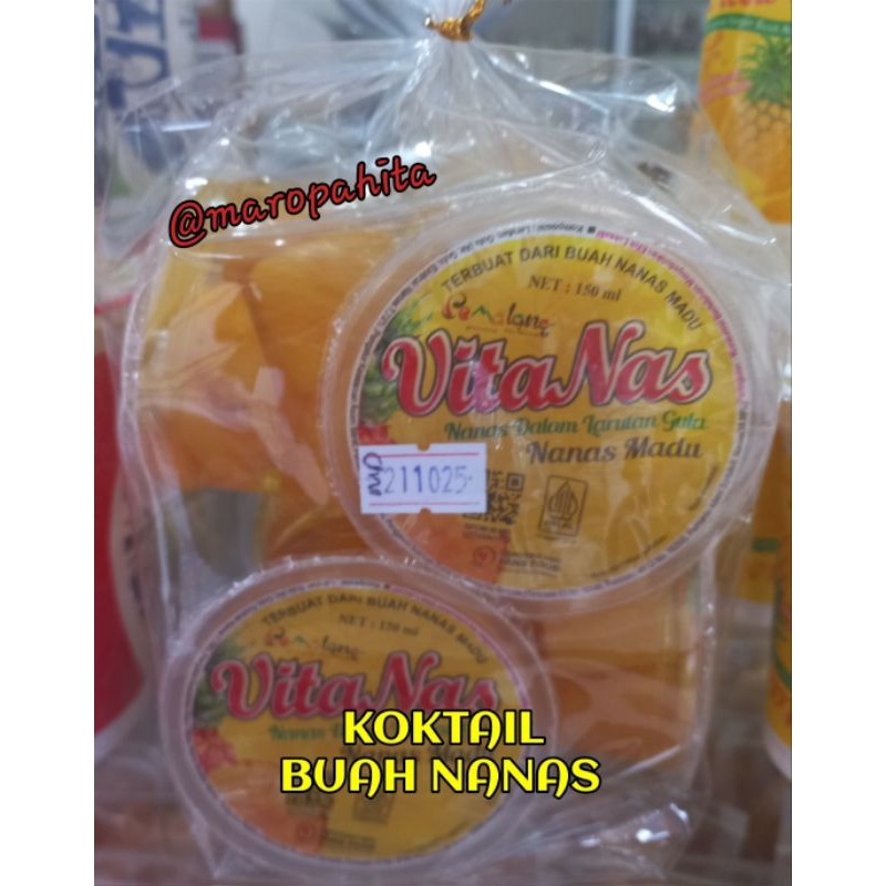 Vitanas Minuman Buah Nanas Madu Asli Cocktail Nanas Madu Murni 150ml isi 6 Cup