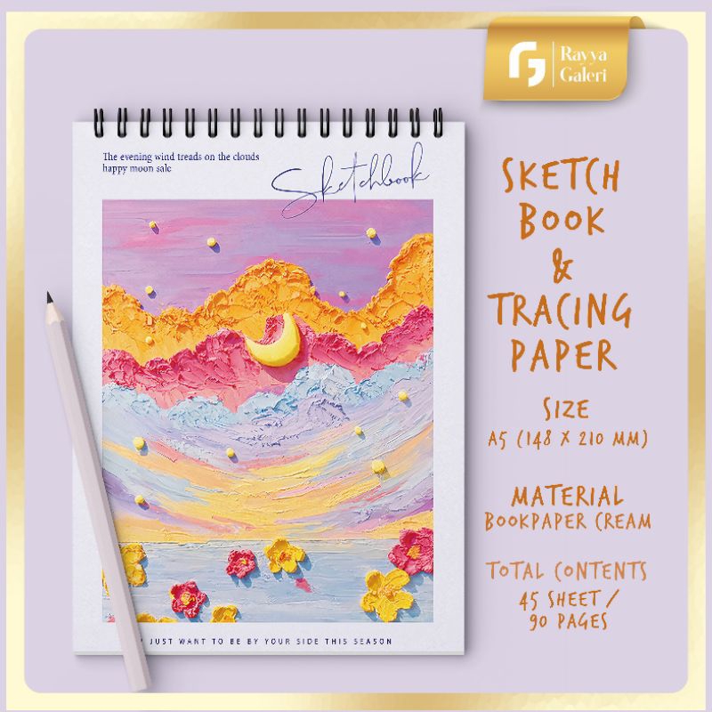 

Buku Sketchbook Motif 3D A5 Buku Gambar Vertikal Jilid Spiral Aesthetic Buku Sketsa 45 Lembar