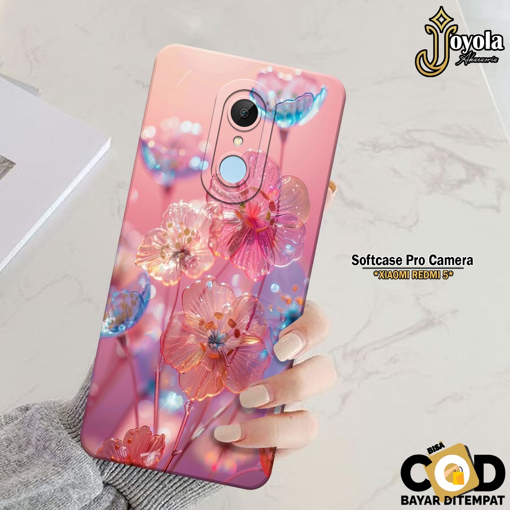 JOYOLA Case XIAOMI REDMI 5 Terbaru - Fahion Case Bunga - Softcase  XIAOMI REDMI 5 - Pro Camera - Cas