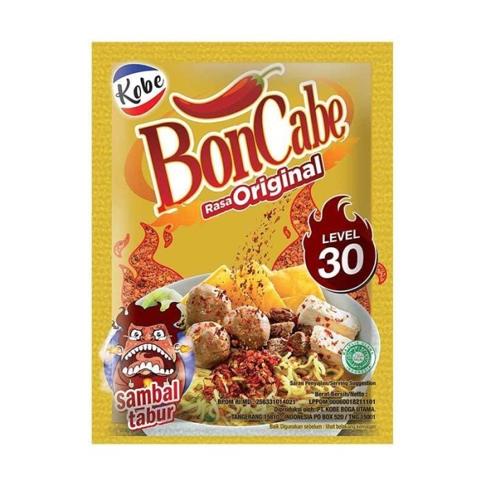 

BonCabe Renteng Level 30 10g Sambal Serbuk Super Ekstra Pedas Gurih Cocok Untuk Nasi Goreng Mie Camilan Lauk
