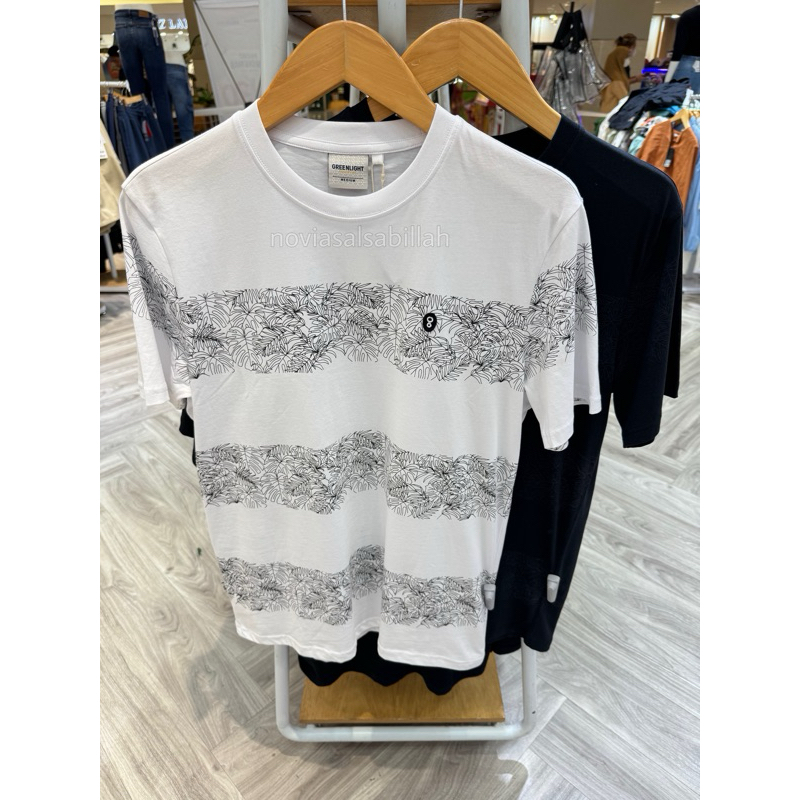 KAOS GREENLIGHT MOTIF GEOMETRY COTTON REGULERFIT ORIGINAL 100% (HITAM & PUTIH)