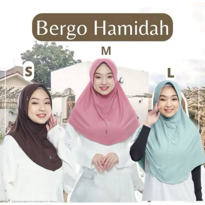 Jilbab Sport Bergo Hamidah Instan Nyaman - Ukuran S - Muslim, Kerudung, Spandex, Sekolah, Tebal, Spo