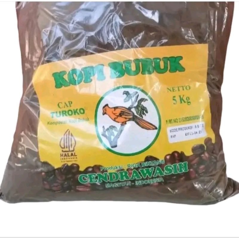 

TERLARIS!!!kopi bubuk hitam robusta cap turoko cendrawasih l
