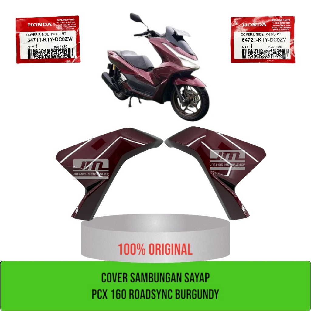 Cover sambungan sayap new pcx 160 roadsync burgundy 64711-K1Y-DC0ZW 64721-K1Y-DC0ZV