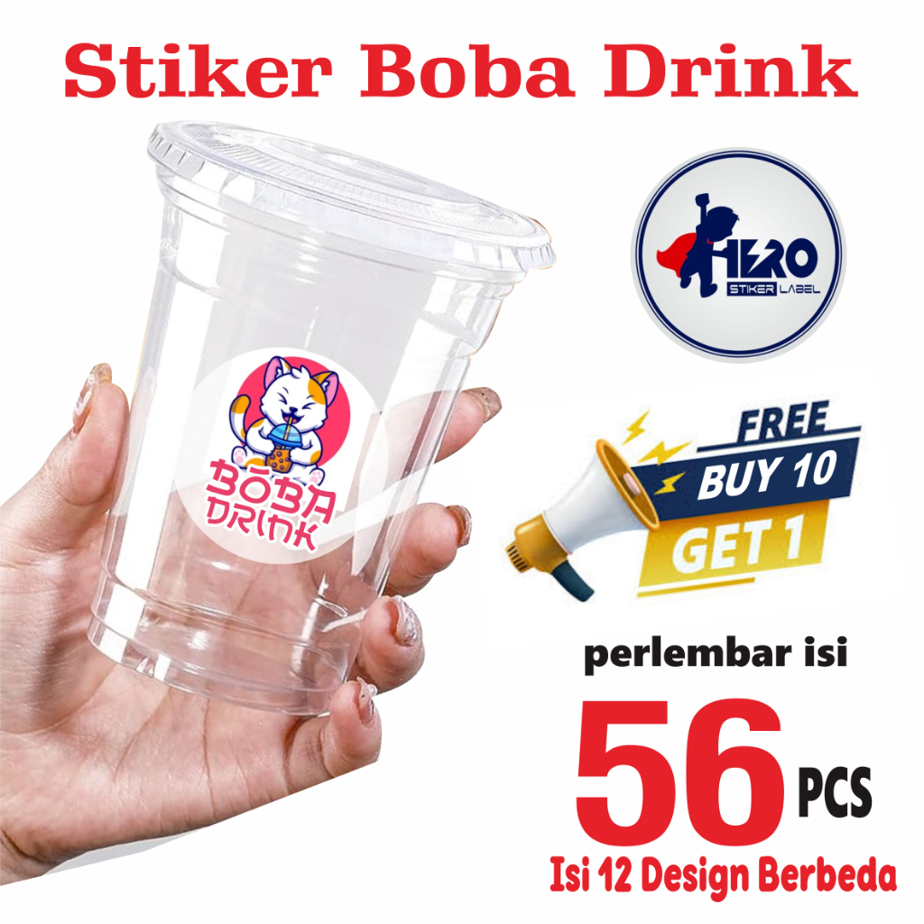 

CETAK STIKER MINUMAN BOBA, STIKER CUP, STIKER TRANSPARAN, STIKER BOBA DRINK, CETAK STIKER, STIKER UNIVERSAL BOBA DRINK, PRINT STIKER TRANSPARAN ISI 56 PCS