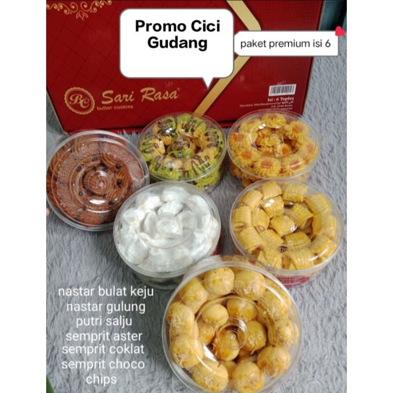 

paket nastar isi 6 stoples berat 300gr x 6 by sari rasa, murah meriah promo cuci gudang