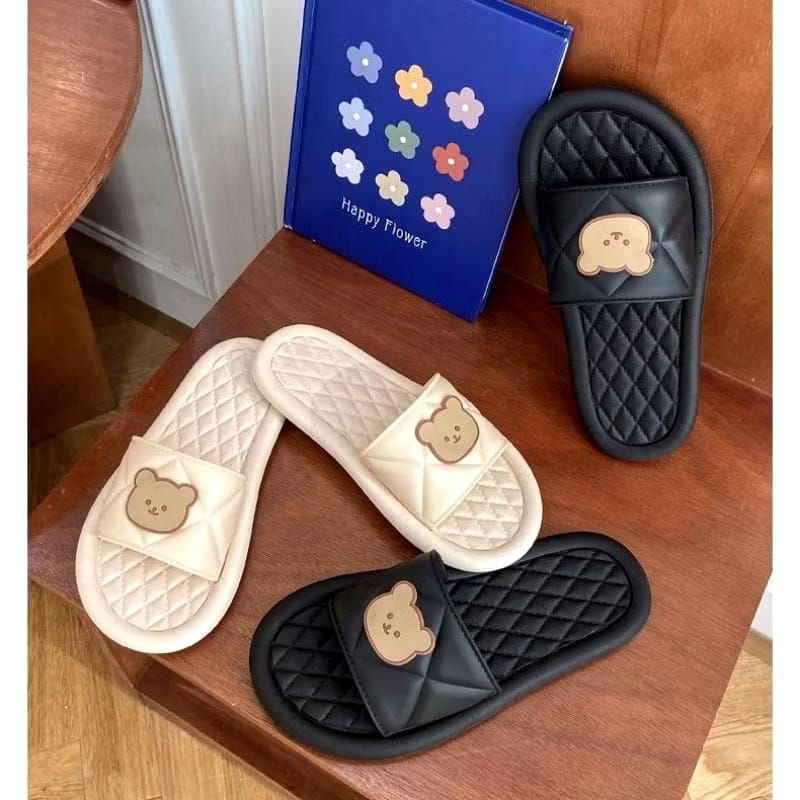 sandal kokop wanita motip pres sablon panda