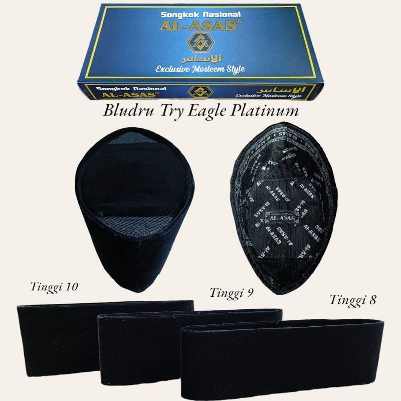 SONGKOK AL ASAS Murah, Songkok Nasional Al Asas AC, Songkok Hitam Nasional Tinggi 7 cm, Songkok Pres