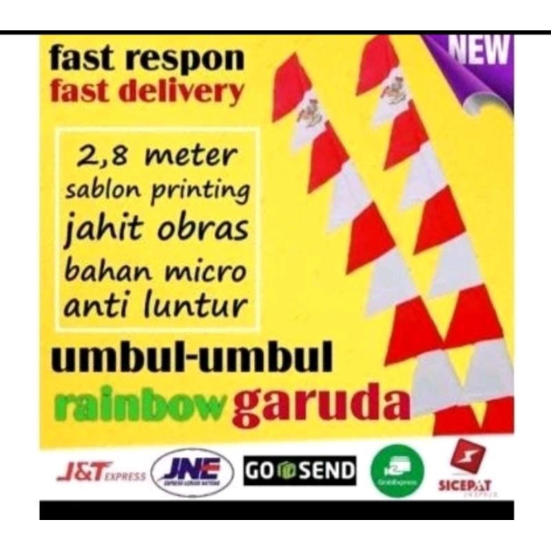 bendera umbul2 merah putih garuda