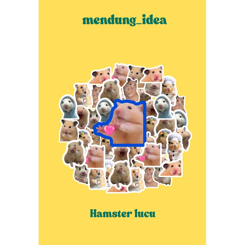 

50PCS Stiker Pack Hamster Karakter Lucu Langka Anti Air Waterproof for Laptop Mobile Phone Book