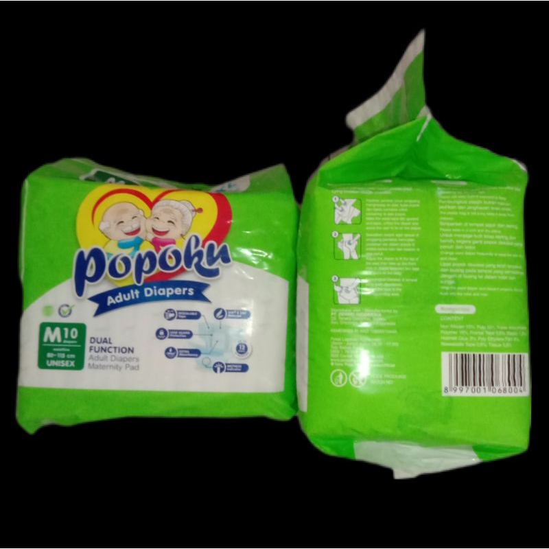 Popoku Popok Dewasa Perekat M10, Popoku Popok Dewasa Perekat L10, Popoku Popok Dewasa Perekat XL10